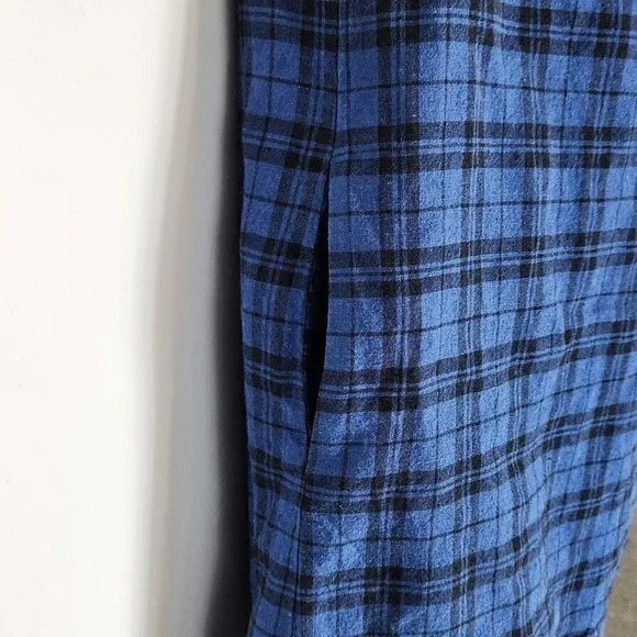 Madewell Plaid Ruffle Off Shoulder Mini Dress Linen Cotton Blend Size 8 - Picture 6 of 13